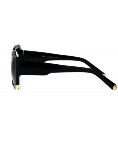 Womens Mod Design Elegant Luxury Fashion Rectangular Sunglasses - Black Smoke - CI18IDXQA6Q $11.08 Rectangular