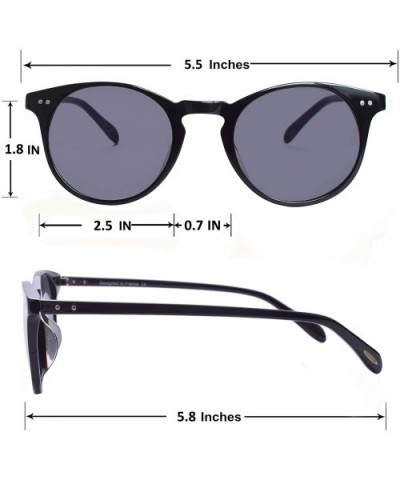 Round Sunglasses for Men Women Vintage Retro Designer 400 UV Protection Anti-glare Small Face - C5199I33UED $17.94 Round