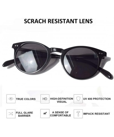 Round Sunglasses for Men Women Vintage Retro Designer 400 UV Protection Anti-glare Small Face - C5199I33UED $17.94 Round