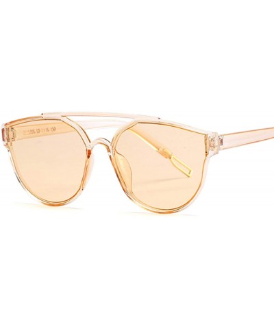 Sexy Cat Eye Sunglasses Women Brand Designer Mirror Sun Glasses Ladies Oval Lens Shades For Female UV400 - Pink - CA18W77CURH...