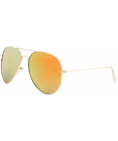 Vintage Mirror AVIATOR Sunglasses Metal Frame Double Bridge Trendy - C918G2CG55Q $5.35 Goggle