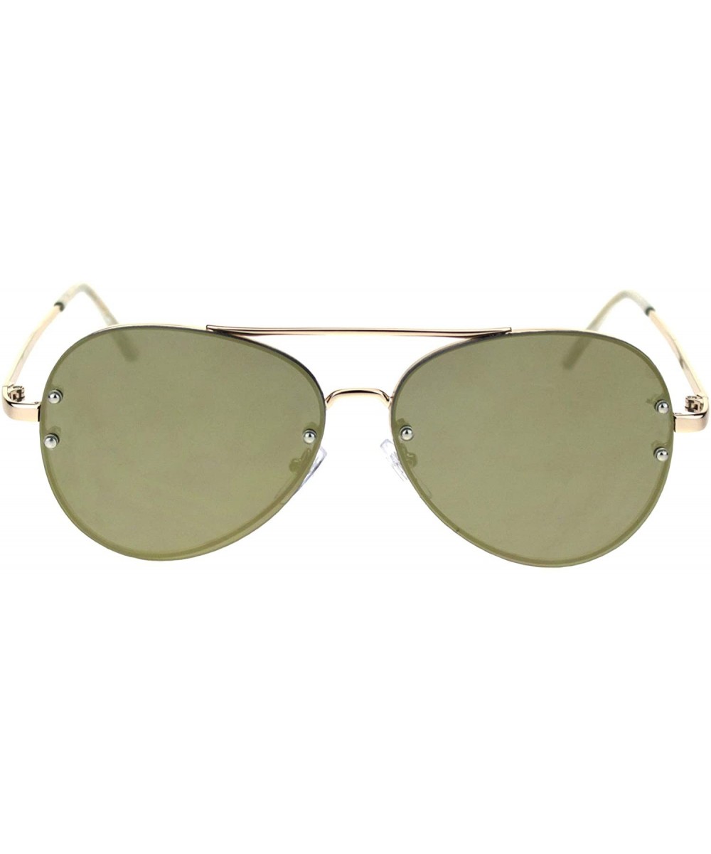 Reflective Color Mirror Lens Rimless Pilots Sunglasses - Gold Gold Mirror - CM18RW4OH2G $10.01 Rimless