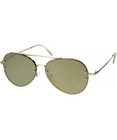 Reflective Color Mirror Lens Rimless Pilots Sunglasses - Gold Gold Mirror - CM18RW4OH2G $10.01 Rimless