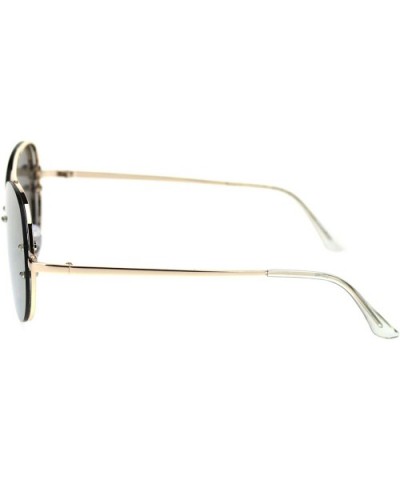 Reflective Color Mirror Lens Rimless Pilots Sunglasses - Gold Gold Mirror - CM18RW4OH2G $10.01 Rimless