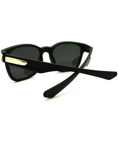 Unisex Casual Fashion Eyewear Black Square Reflective Lens Sunglasses - Black - CG11HC72MAL $5.55 Wayfarer