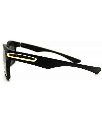 Unisex Casual Fashion Eyewear Black Square Reflective Lens Sunglasses - Black - CG11HC72MAL $5.55 Wayfarer