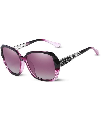 Sunglasses Women Gradient Mirrored Polarized UV protection-Oversized Diamond Rhinestone Outdoor Travel Gift box - CD18TCX3Q9W...