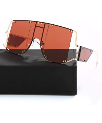 Oversized Fashion Sunglasses Glasses - Brown - CB18ZUW67QT $18.34 Square