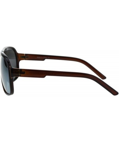 Mens Classic Thin Plastic Designer Sport Racer Fashion Sunglasses - Brown Yellow - CF18GHGSRXS $7.86 Sport