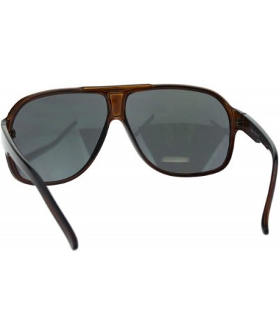 Mens Classic Thin Plastic Designer Sport Racer Fashion Sunglasses - Brown Yellow - CF18GHGSRXS $7.86 Sport