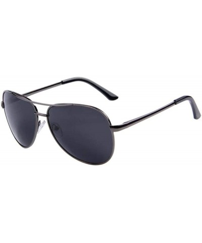 Men's CLASSIC Aviator Polarized sunglasses - C05 Gray Black - CZ18XYIHGGY $9.89 Aviator