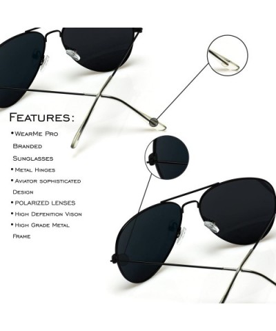 Premium Classic Fashion Design Polarized Lens Aviator Sunglasses - Gold Frame / Black Lens - C5124WB1IAJ $17.74 Round