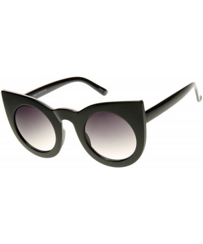 70s Womens Large Oversized Retro Vintage Cat Eye Sunglasses For Women with Round Lens 48mm - CE11G13X0OF $9.13 Round