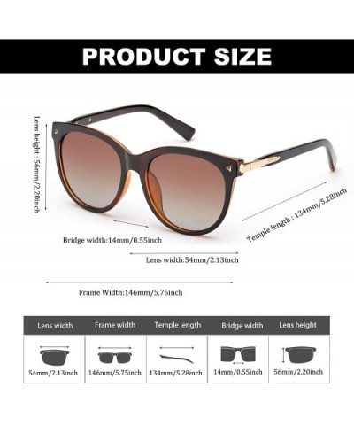 Cat Eye Sunglasses for Women Fashion-Vintage Retro Stylish Polarized Eyewear 100% UV Protection - 301brown - CK18SYK86C2 $13....