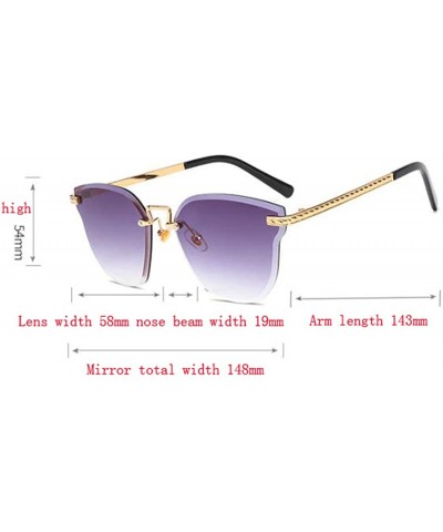 Fashion frameless trimming sunglasses- sunglasses women's UV protection sunglasses - C - CJ18RS7ODMY $37.38 Aviator