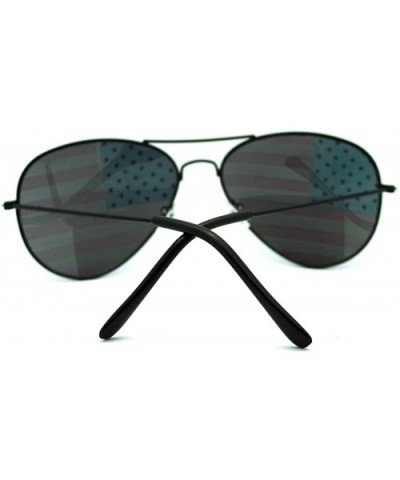 USA Flag Lens Aviator Sunglasses American Pride Red White & Blue - Black - CC1868UNOGY $8.90 Aviator