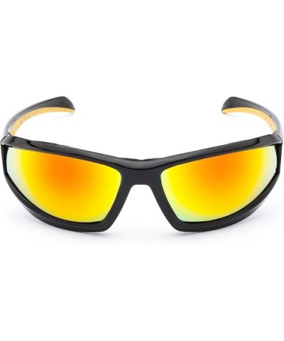 MARRCONI Sunglasses Protective Motorcycle - Flame Mirror Lens / Gold on Black Frame - CS12NAZUNUQ $24.12 Sport