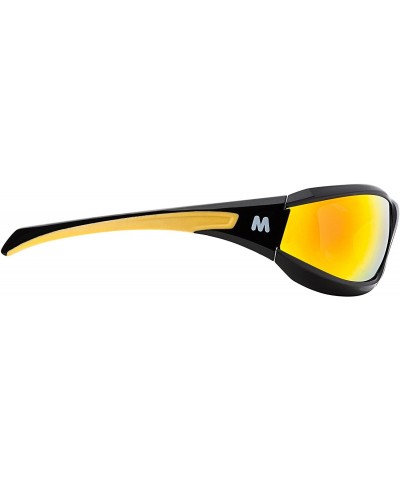 MARRCONI Sunglasses Protective Motorcycle - Flame Mirror Lens / Gold on Black Frame - CS12NAZUNUQ $24.12 Sport