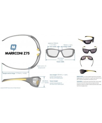 MARRCONI Sunglasses Protective Motorcycle - Flame Mirror Lens / Gold on Black Frame - CS12NAZUNUQ $24.12 Sport