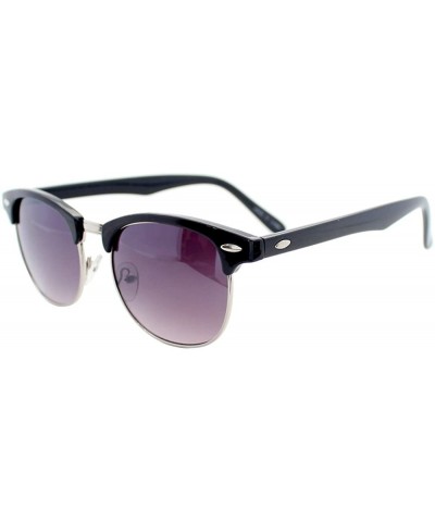 TZ130b Unisex Vintage Clubmaster Half Frame Sunglasses Fashion Eyewear - Black - CJ180NIOZY7 $8.73 Rimless