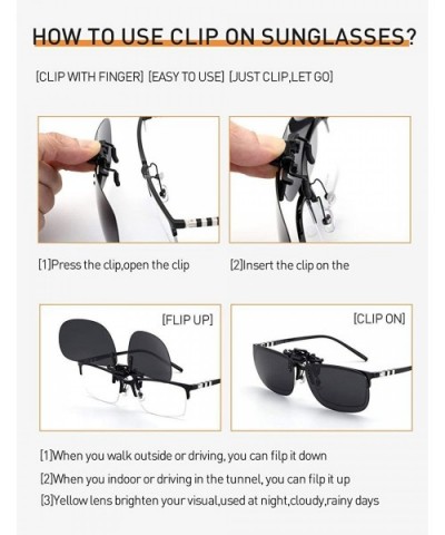 Polarized Clip On Sunglasses Over Prescription Glasses for Men Women Shades for Glasses - 1pcs Grey-day Use - CG18QL379SI $9....