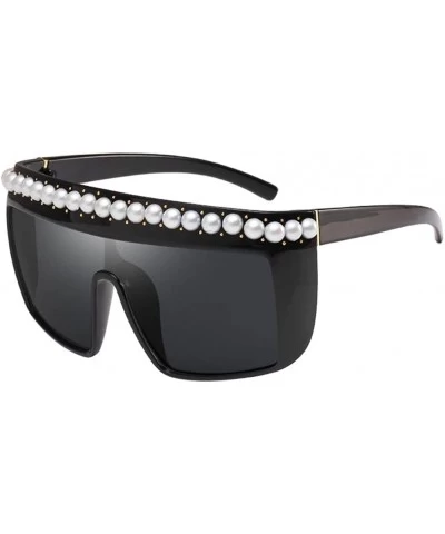 Big Frame Square Sunglasses Eyewear Anti-UV Polarized Glasses Goggle - Black - CW1808CWCQ4 $11.53 Goggle