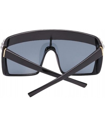 Big Frame Square Sunglasses Eyewear Anti-UV Polarized Glasses Goggle - Black - CW1808CWCQ4 $11.53 Goggle