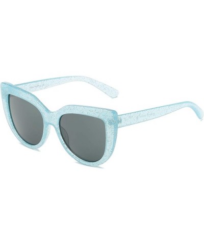 Women Retro Round Cat Eye UV Protection Fashion Sunglasses - Blue - C018IRASO22 $5.63 Oversized