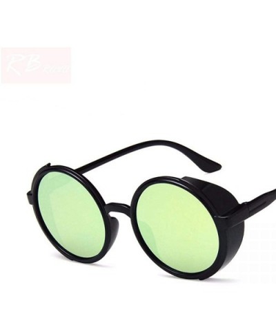 2019 Vintage Punk Sunglasses Women Brand Designer Oversized Outdoor Black Blue - Black Gold - CH18XAISXUQ $7.23 Aviator