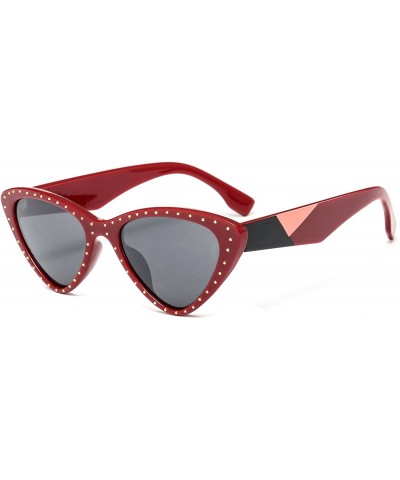 Retro Vintage Narrow Cateye Sunglasses for Women Clout Goggles Plastic Frame - 2pack-tortoise/Red - C218QQ8MS9I $7.65 Oversized