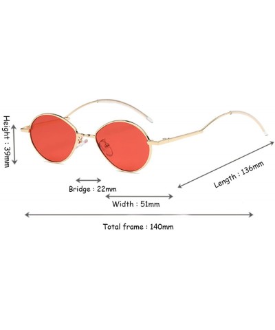 Fashion Sunglasses Vintage Oval Marine Lens Female Men Sunglasses - Red - CW18EGXS0K4 $5.91 Round