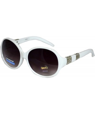Women's Celebrity Style Sunglasses - Oversized Retro Style - White-i - C612DFL9HVF $5.36 Oval