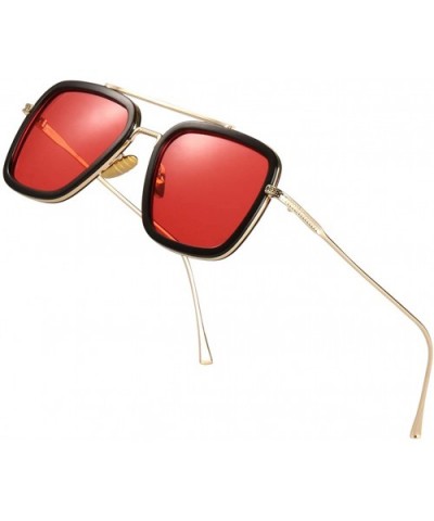 Retro Square Aviator Sunglasses for Men Women Classic Tony Stark Sunglasses Square Pilot Shades - CY18ZCS59UN $12.21 Aviator