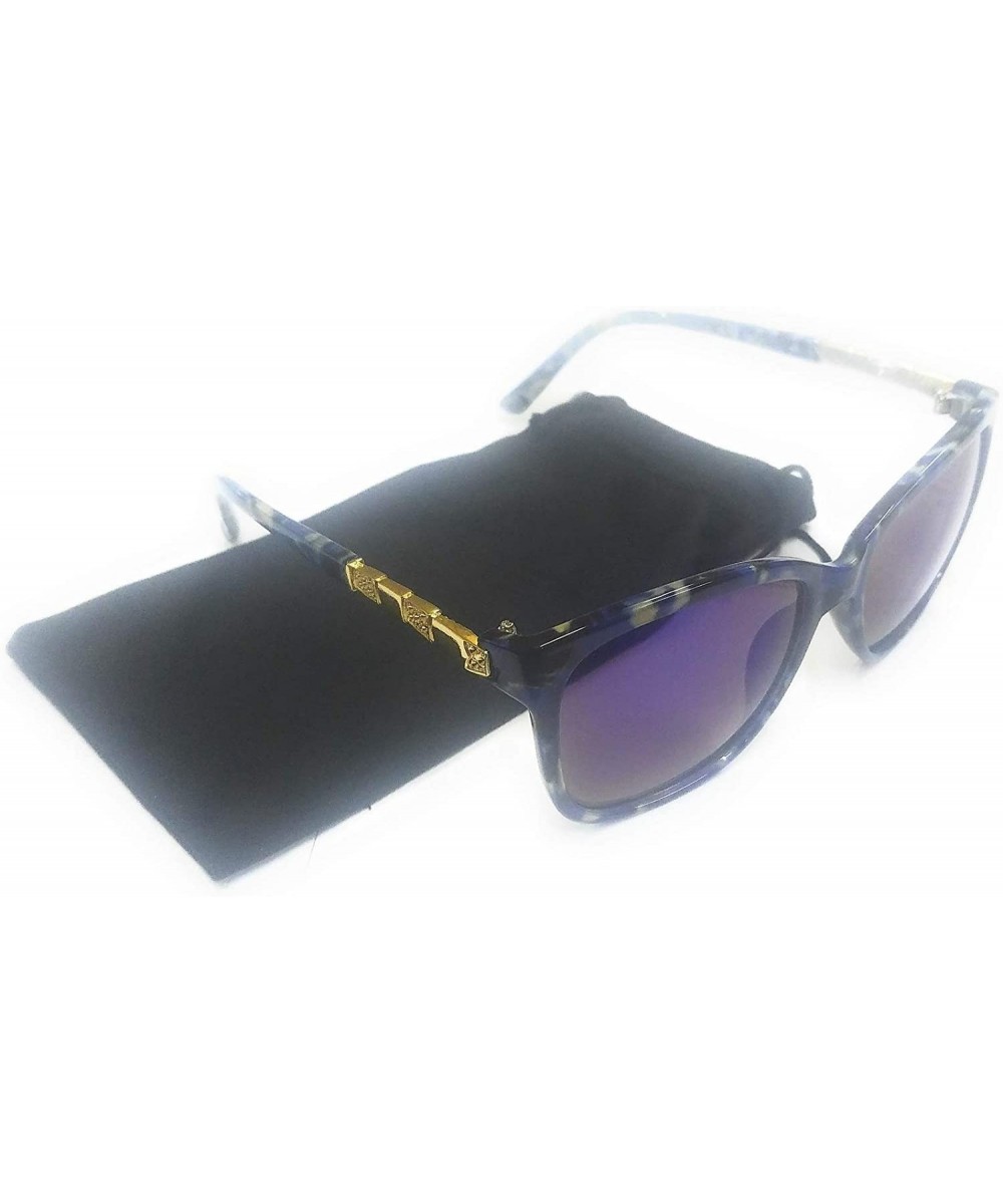 Camo Camouflage Womens Western Sunglasses + Drawstring Case - Blue - CF199Y5HS3U $13.39 Rectangular