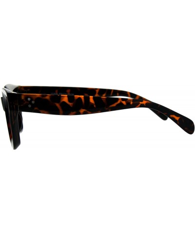 Womens Square Rectangular Sunglasses Beveled Frame Mirror Lens UV400 - Tortoise (Orange Mirror) - CV18GL6HO3K $9.22 Square