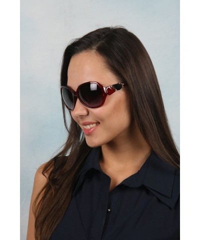 Women Fashion Design Oversized Sunglasses P2014 - Wine Frame-gradient Smoke Lens - CQ11E5C42AJ $13.42 Oversized