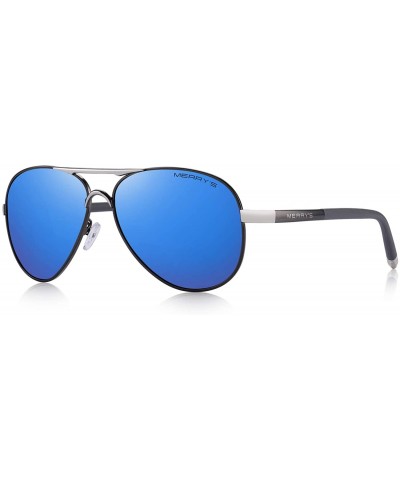 Men's Polarized Driving Sunglasses For Men Unbreakable Frame UV400 S8513 - Blue Mirror - CG18KIS3Z9G $11.81 Round