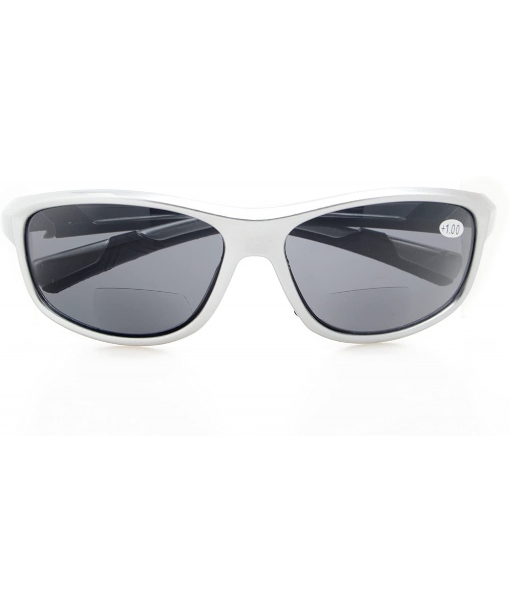 Sports Bifocal Sunglasses Lightweight TR90 Frame for Women Outdoor Readers - Silver - C418C3LQX8E $18.62 Sport