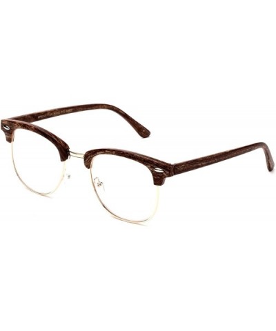 Babo" Slim Oval Style Celebrity Fashionista Pattern Temple Reading Glasses Vintage - Wooden Brown - CS182S7ISDZ $5.53 Round