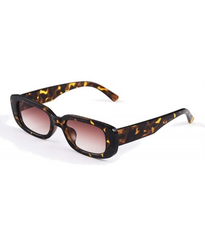 Small Rectangle Sunglasses Women UV 400 Retro Square Driving Glasses - Leopard Brown - C3196D45H8I $8.48 Rectangular
