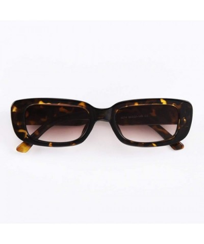 Small Rectangle Sunglasses Women UV 400 Retro Square Driving Glasses - Leopard Brown - C3196D45H8I $8.48 Rectangular