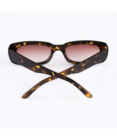 Small Rectangle Sunglasses Women UV 400 Retro Square Driving Glasses - Leopard Brown - C3196D45H8I $8.48 Rectangular