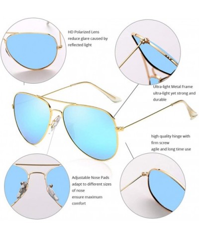 Premium Military Polarized Sunglasses Protection - 352-gold Blue - CE18ADLLL3L $9.06 Round