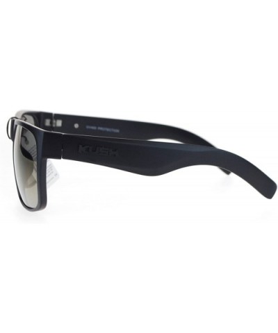 Mens Kush Sunglasses Square Rectangular Black Frame Mirrored Lens UV 400 - Matte Black (Gold Mirror) - CT186SW4S5C $6.04 Square