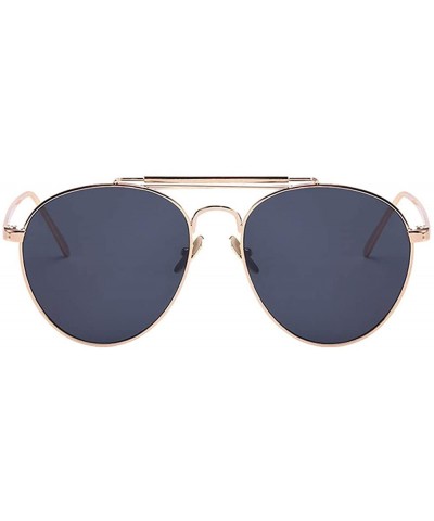 Metal Frame Round Mirrored Polarized Sunglasses For Women Girl - Black - CS18WDS9ZYM $9.89 Goggle