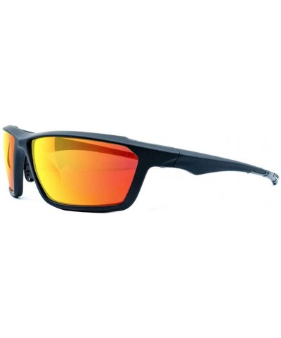 Sport Sunglasses Sun Protection Orange Mirrored (Black HD) - CB18QYOYCY2 $10.45 Wayfarer
