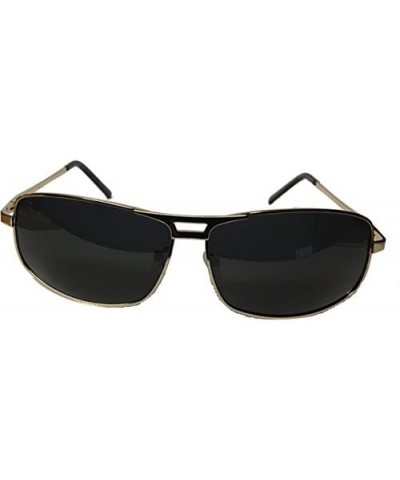 Elegant Polarized Rectangular Metal Frame Aviator Sunglasses- Free Carrying Case - Silver - CW184YYM6XY $8.32 Rectangular