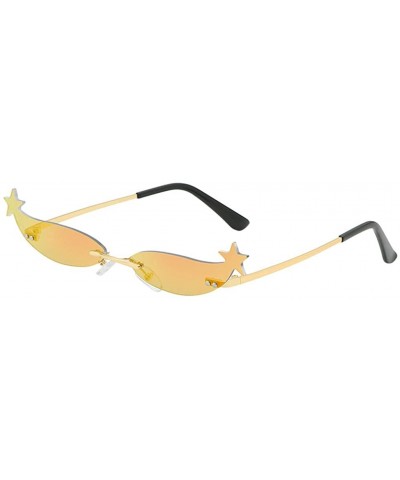 Personality Sunglasses Star Sunglasses Creative Sunglasses Fashion Man Women Sunglasses - D - C218TOD578Z $5.82 Wrap