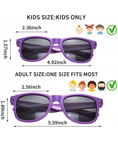 Bulk 12 Pack Neon Retro Sunglasses Unisex Adult Kids Party Favors Decor Glasses - Kids Orange+purple - CV18RH0TMWE $9.71 Goggle