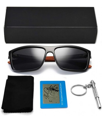 Polarized Sunglasses for Men Driving Mens Sunglasses Rectangular Vintage Sun Glasses For Men/Women - CC18TY7C7D7 $9.27 Wayfarer